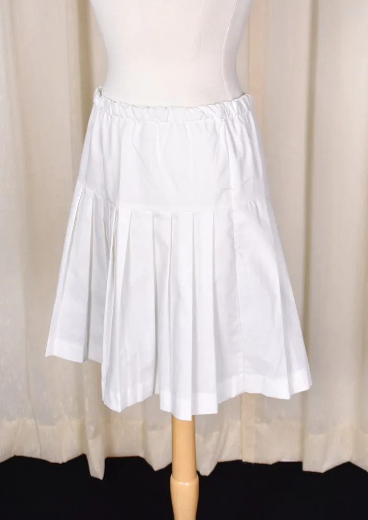 1960s Vintage White Pleated Skirt