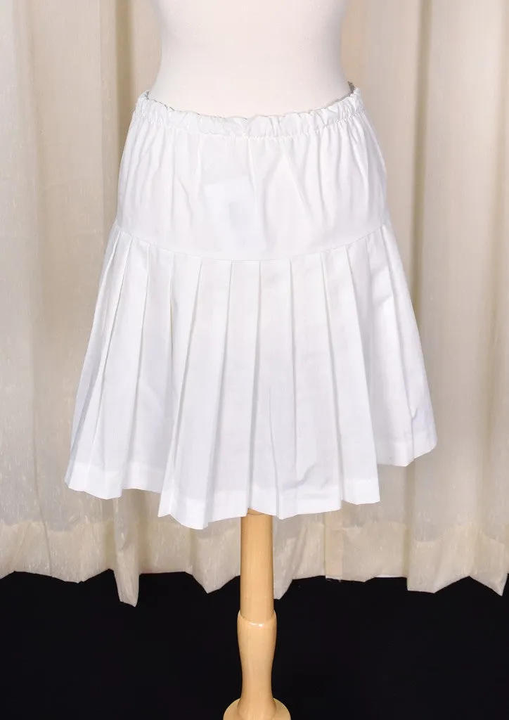 1960s Vintage White Pleated Skirt