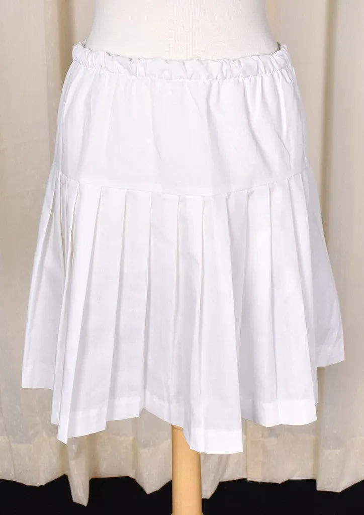 1960s Vintage White Pleated Skirt