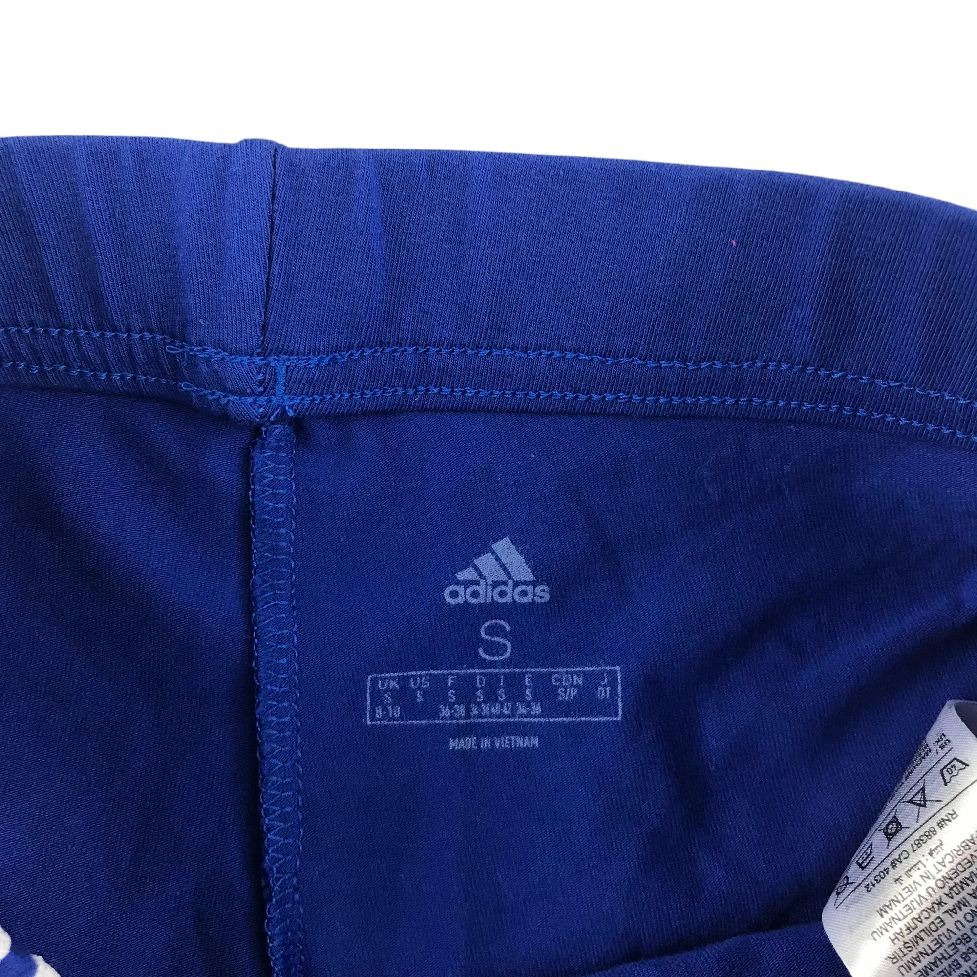 Adidas shorts women size S blue cycling style elasticated waistband