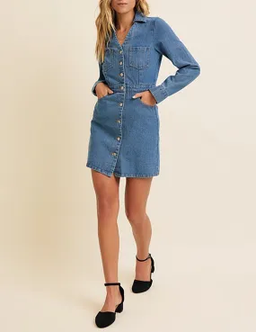 Alexia Long Sleeve Denim Mini Dress