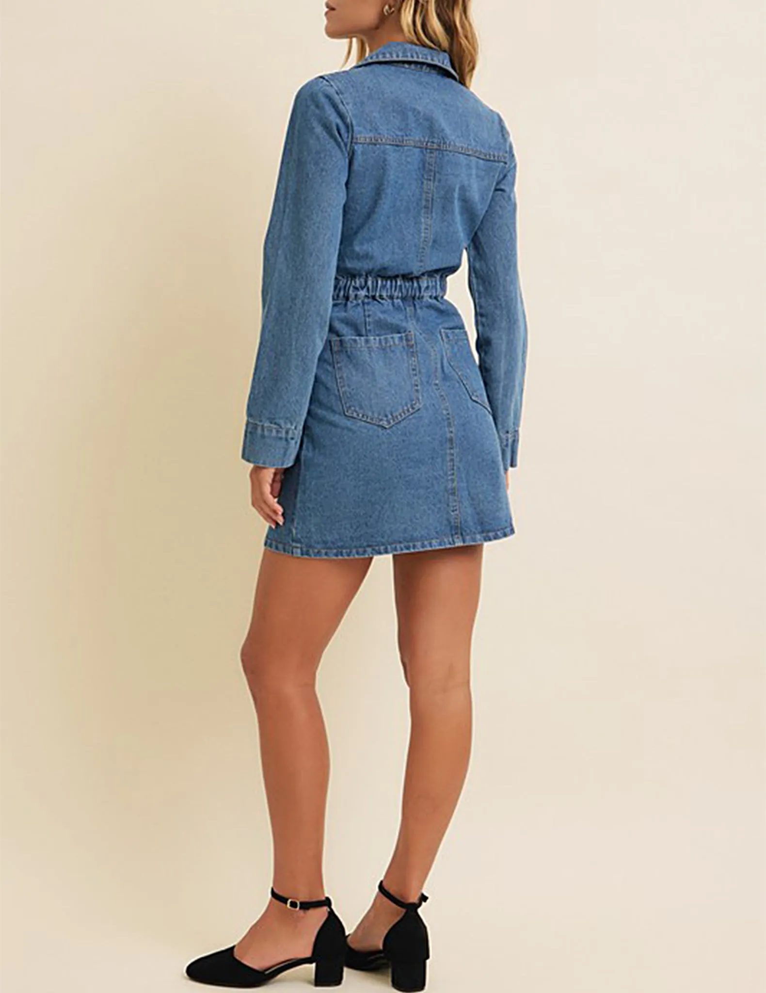 Alexia Long Sleeve Denim Mini Dress