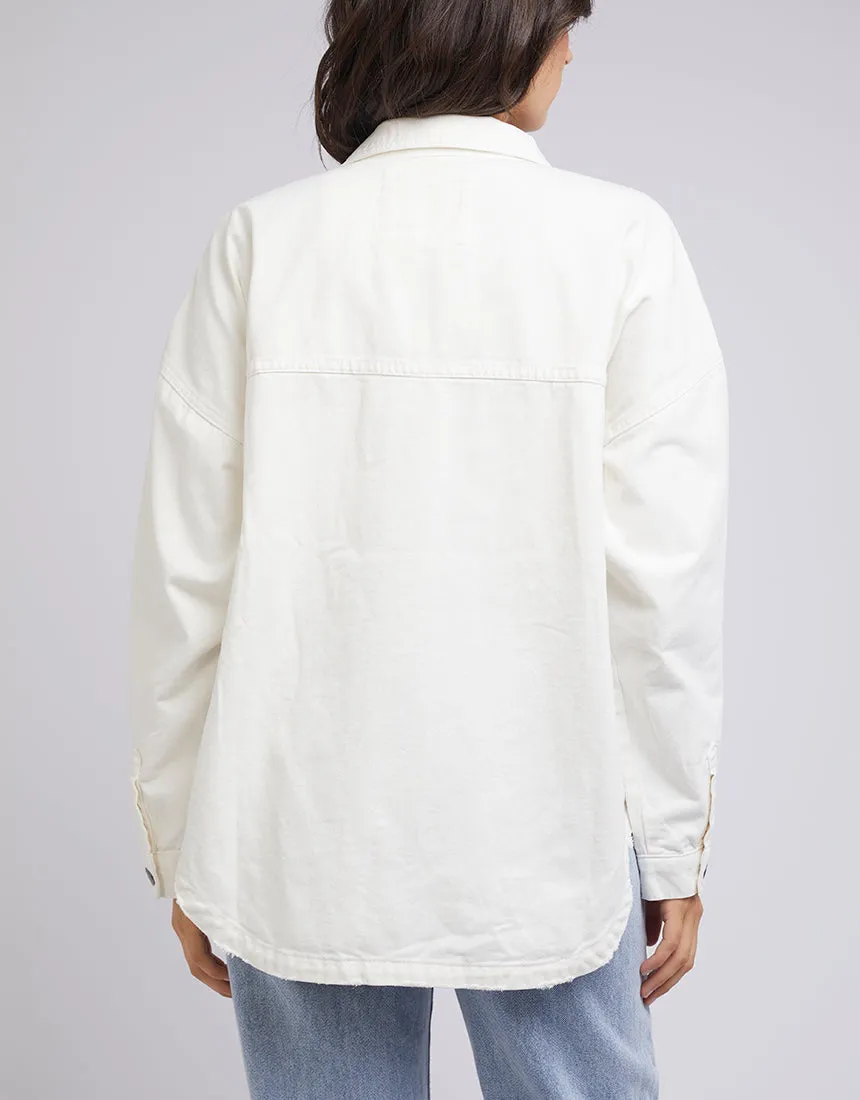 All About Eve Dale Shacket Vintage White