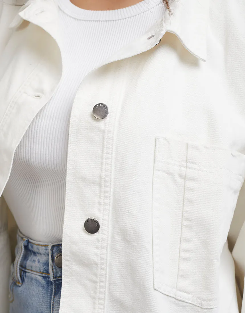 All About Eve Dale Shacket Vintage White