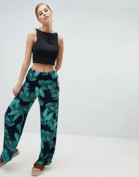 AX Paris Palm Print Relaxed Pants