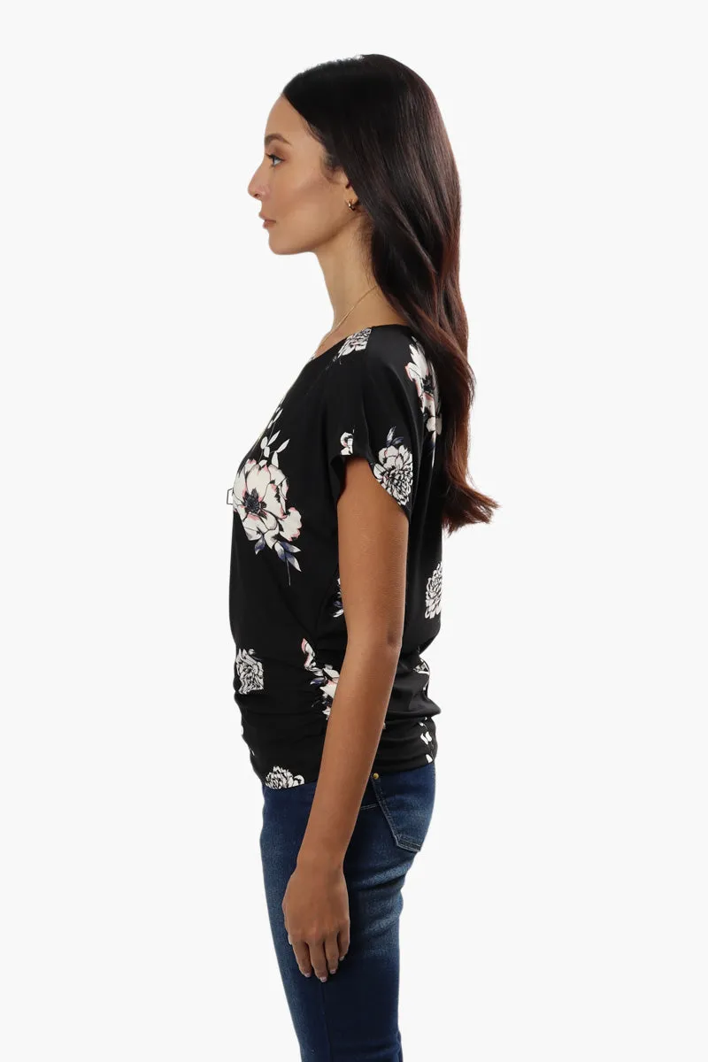 Beechers Brook Floral Side Cinched Shirt - Black