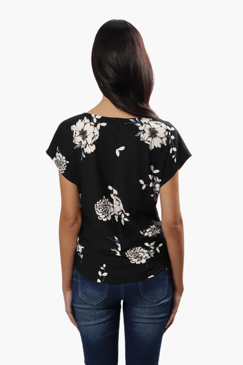 Beechers Brook Floral Side Cinched Shirt - Black