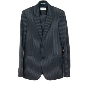 Black & Gray Striped Suit