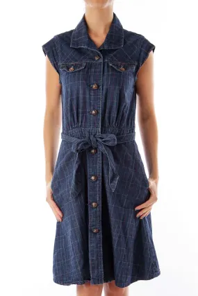 Blue Denim A Line Dress