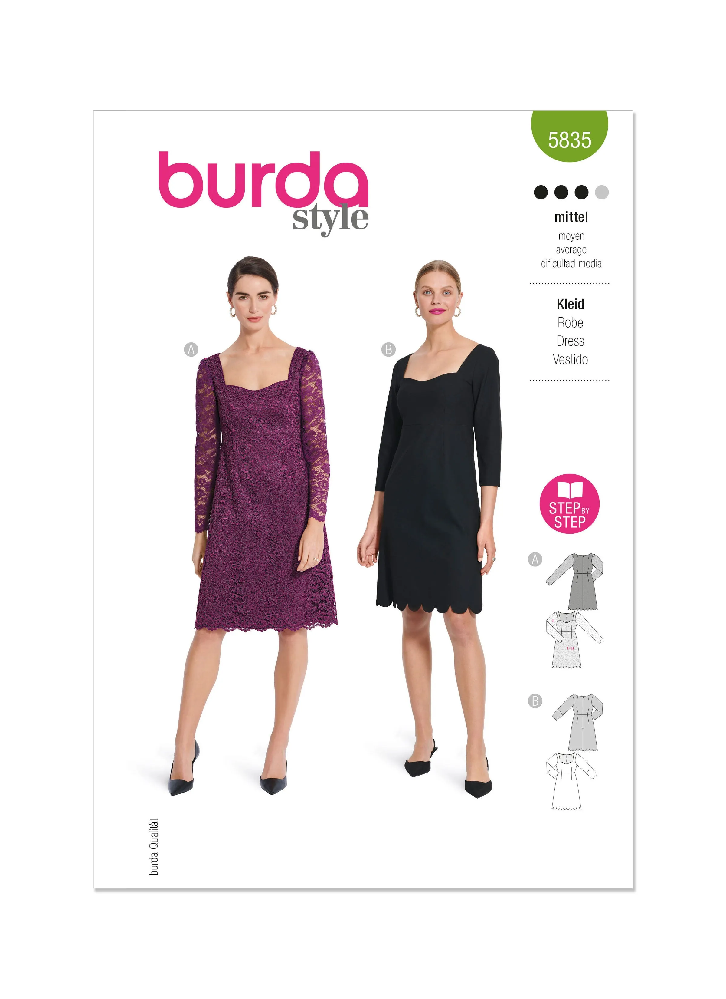 Burda Sewing Pattern 5835 Misses' Dress