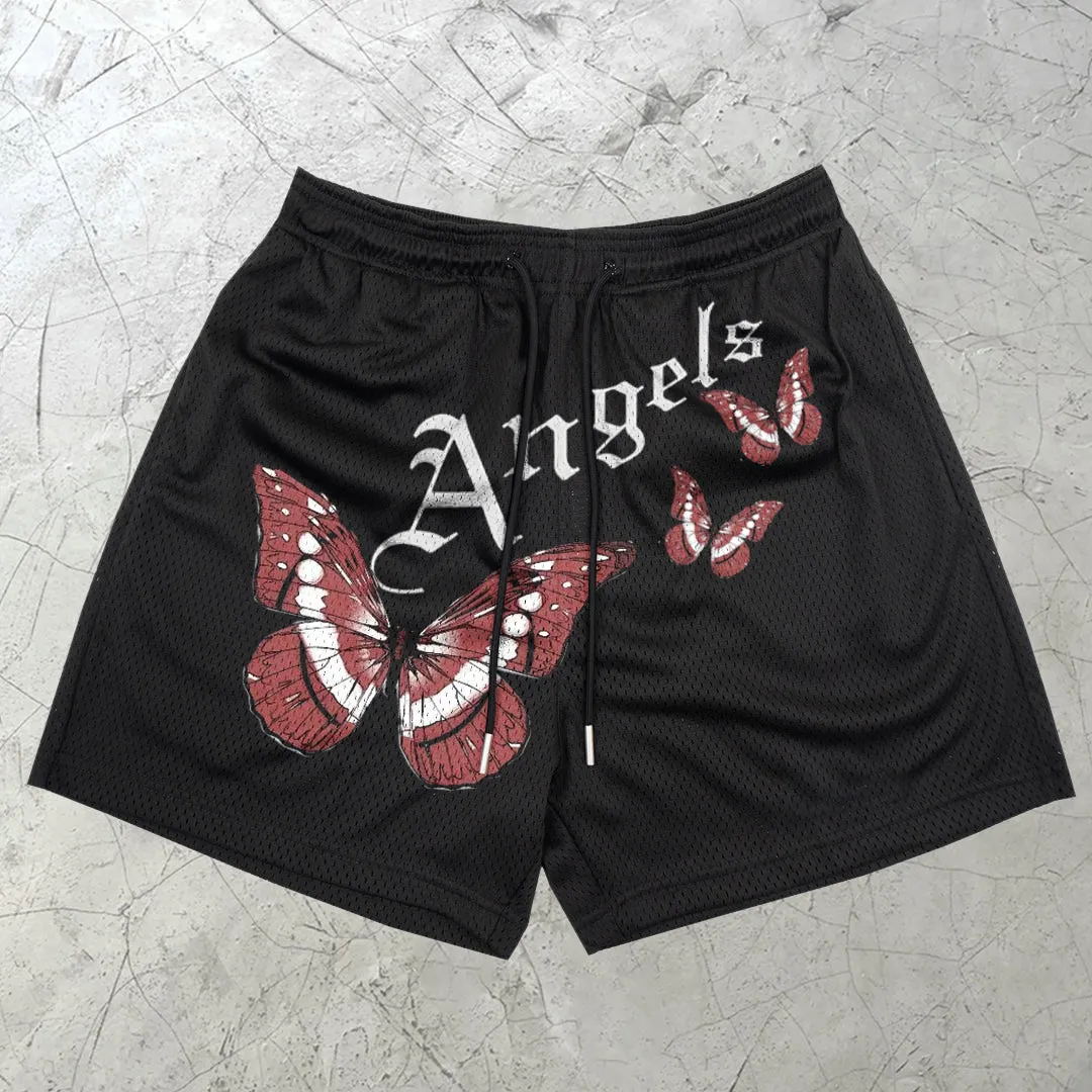 Butterfly Fashion Casual Street Mesh Shorts