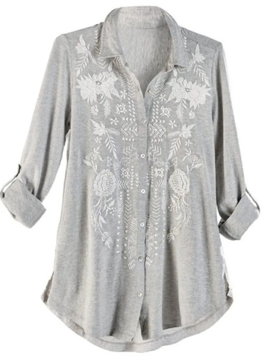 Casual Plus Size Print Shirts & Tops