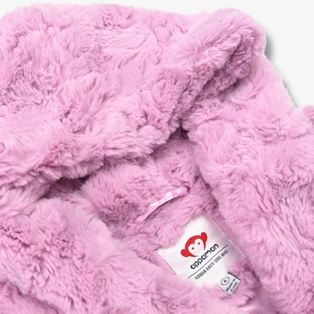 Cleo Faux Fur Coat | Pink Mousse