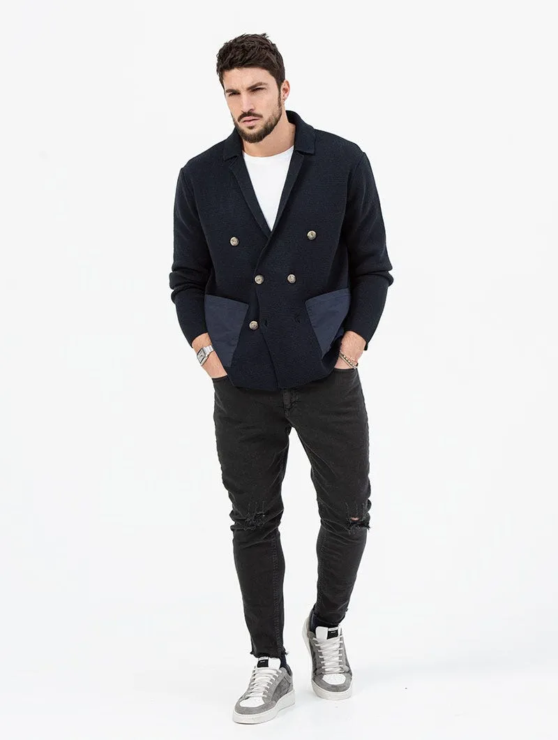 COLE DOUBLE BREASTED BLAZER IN DARK BLUE