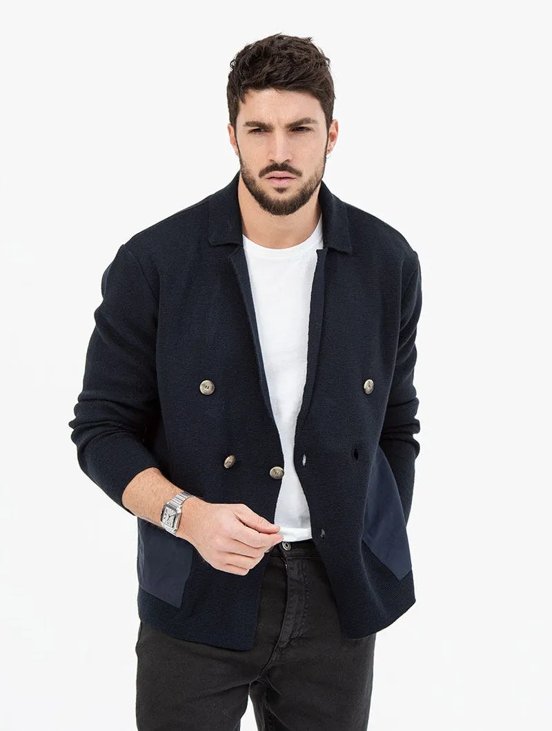 COLE DOUBLE BREASTED BLAZER IN DARK BLUE