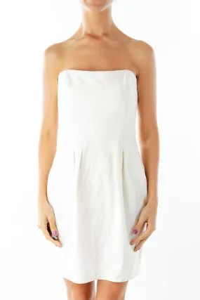 Cream Strapless Cocktail Dress