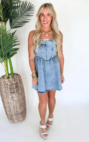 Domus Aurea Strapless Denim Dress - Final Sale