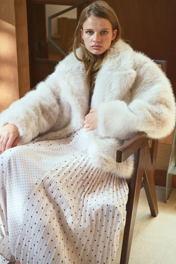 Elisa Faux Fur Coat <br>-Silver.WHT-