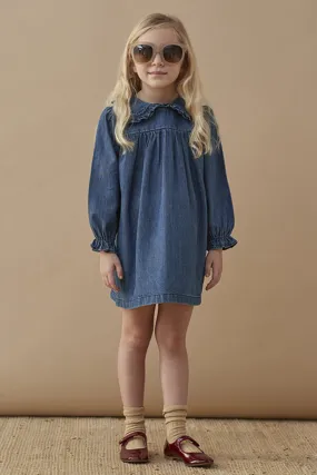 Girls Dress Louis Louise Twist - Blue Denim