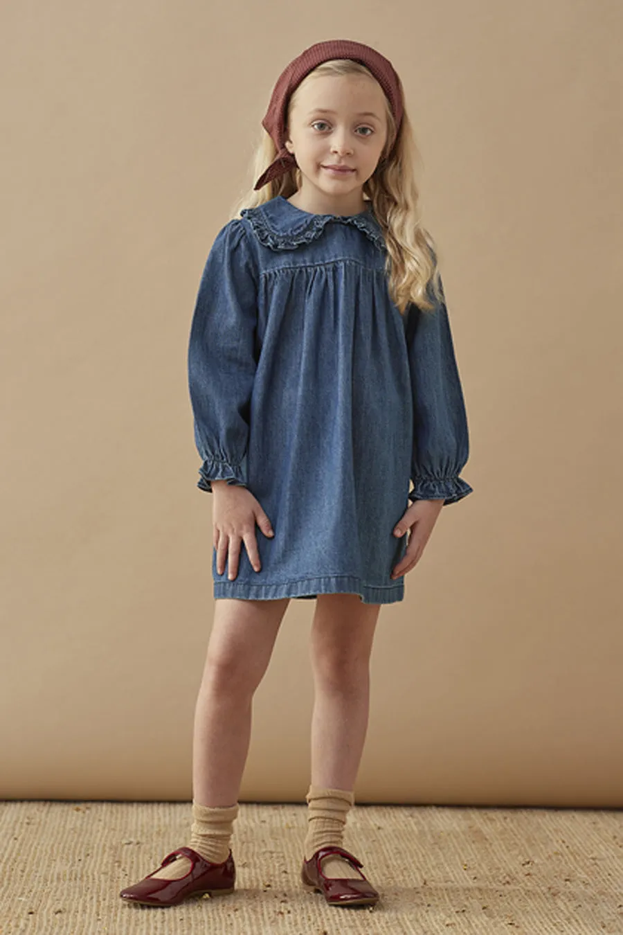 Girls Dress Louis Louise Twist - Blue Denim