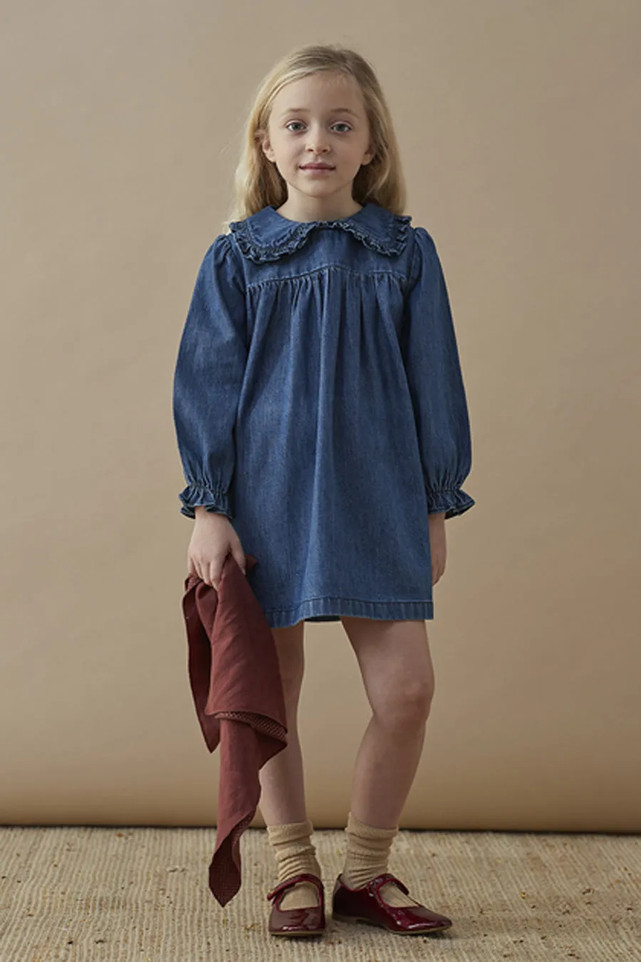 Girls Dress Louis Louise Twist - Blue Denim