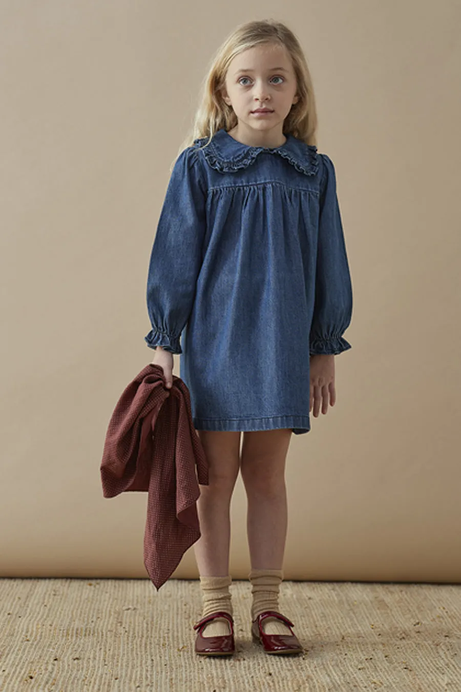 Girls Dress Louis Louise Twist - Blue Denim