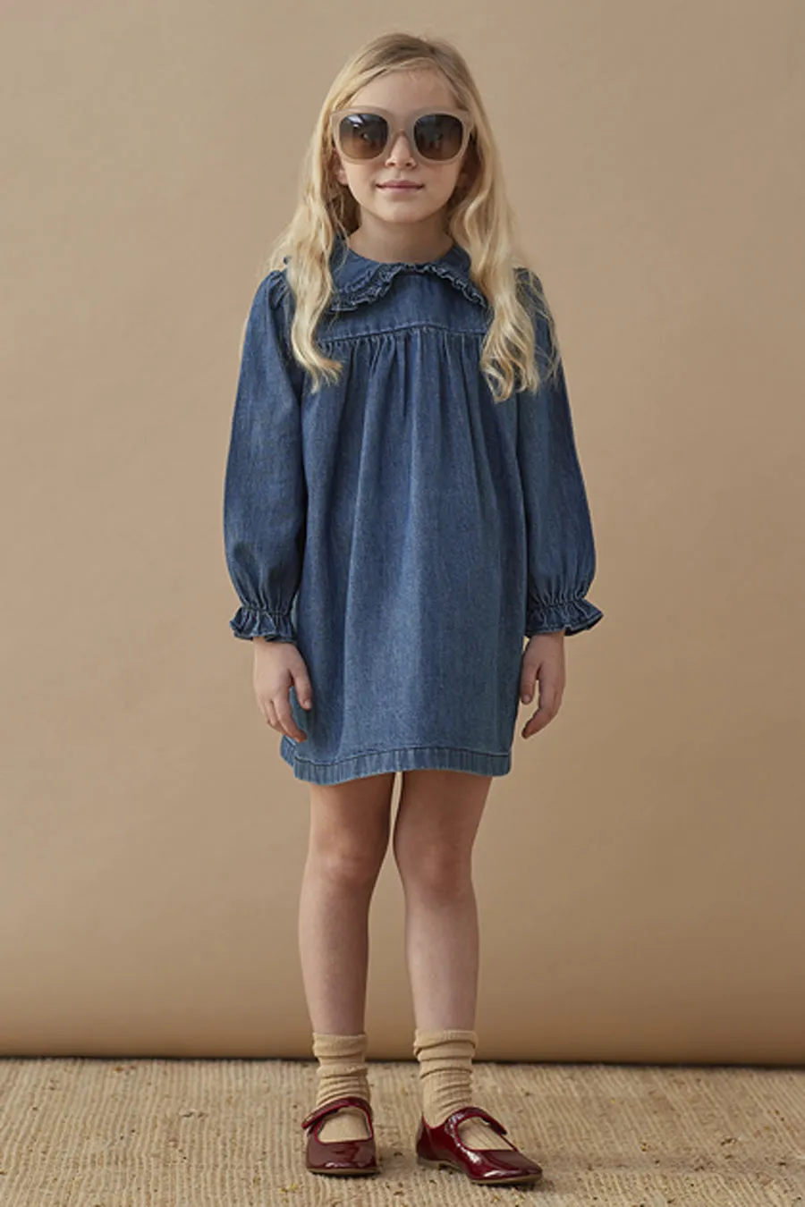 Girls Dress Louis Louise Twist - Blue Denim