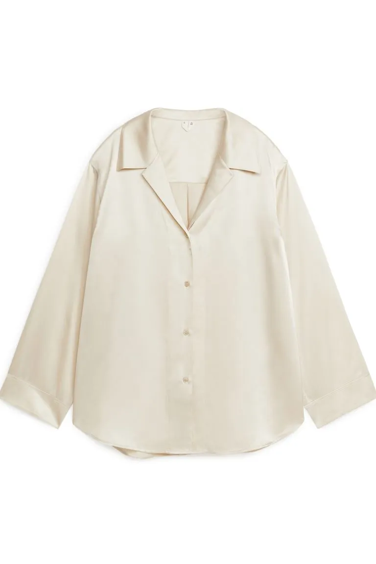 H&M Casual Silk Blouse, White