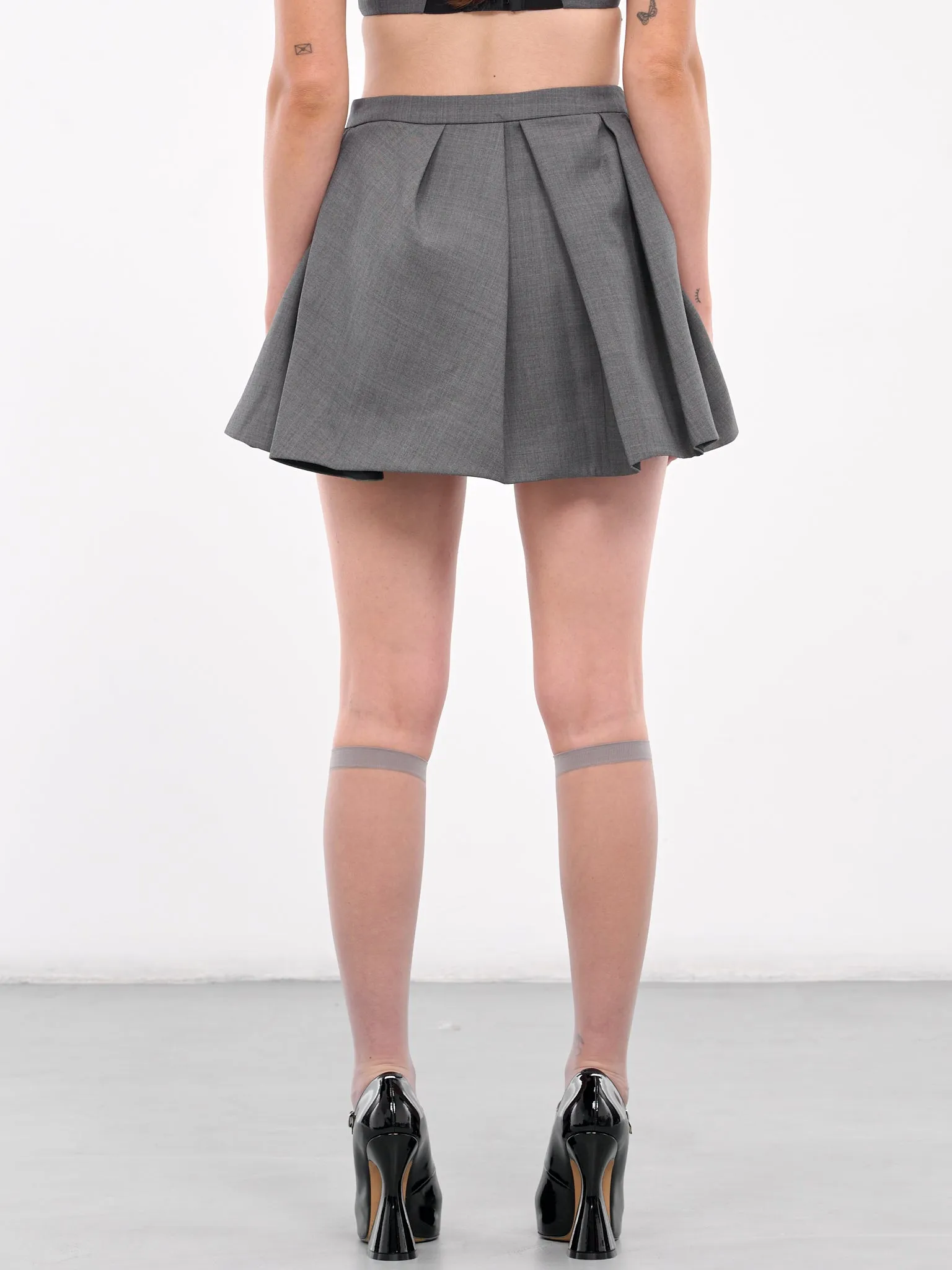 Irregular Pleated Skirt (SK02-FFV456-GREY)