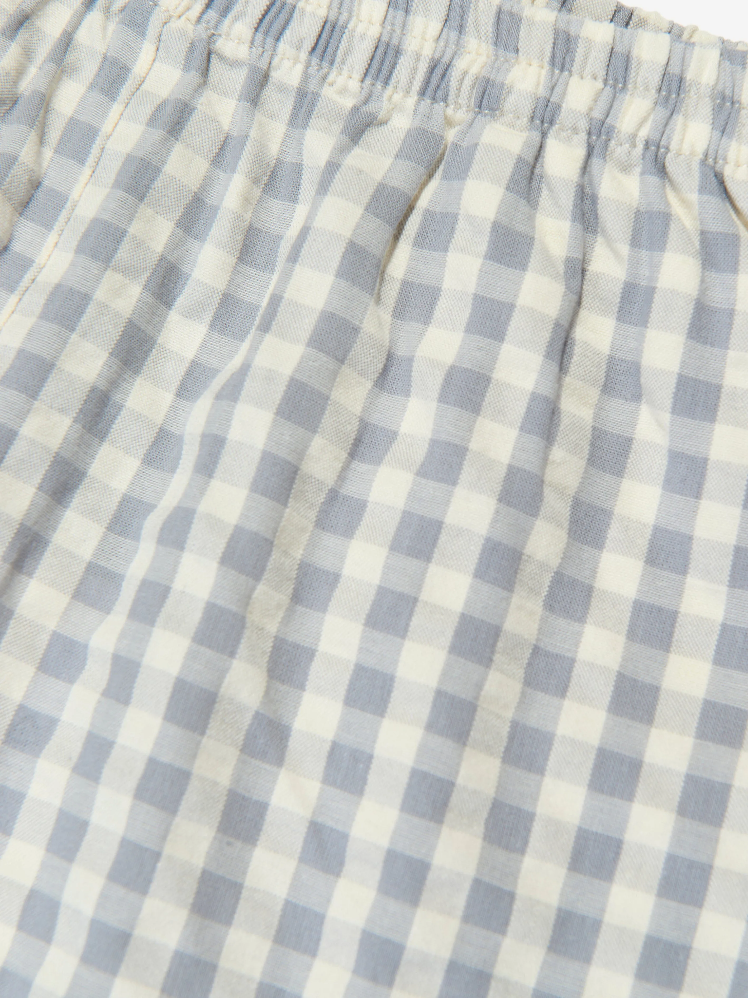 Konges Slojd Kids Organic Cotton Check Shorts in Grey