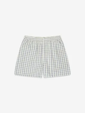 Konges Slojd Kids Organic Cotton Check Shorts in Grey