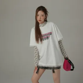 Logo Lace Loose Fit T-Shirt