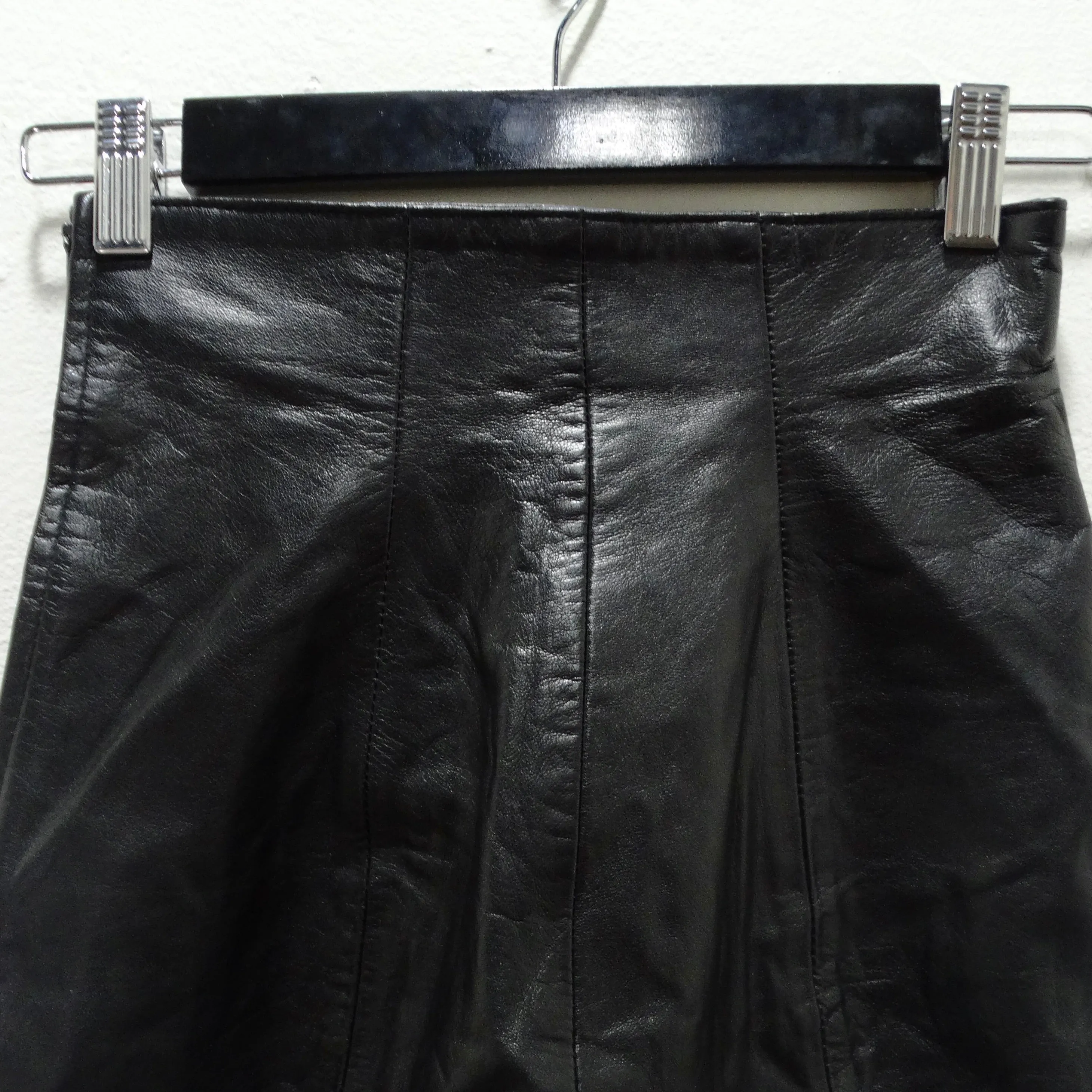 Michael Hoban 1980s Black Leather Biker Shorts