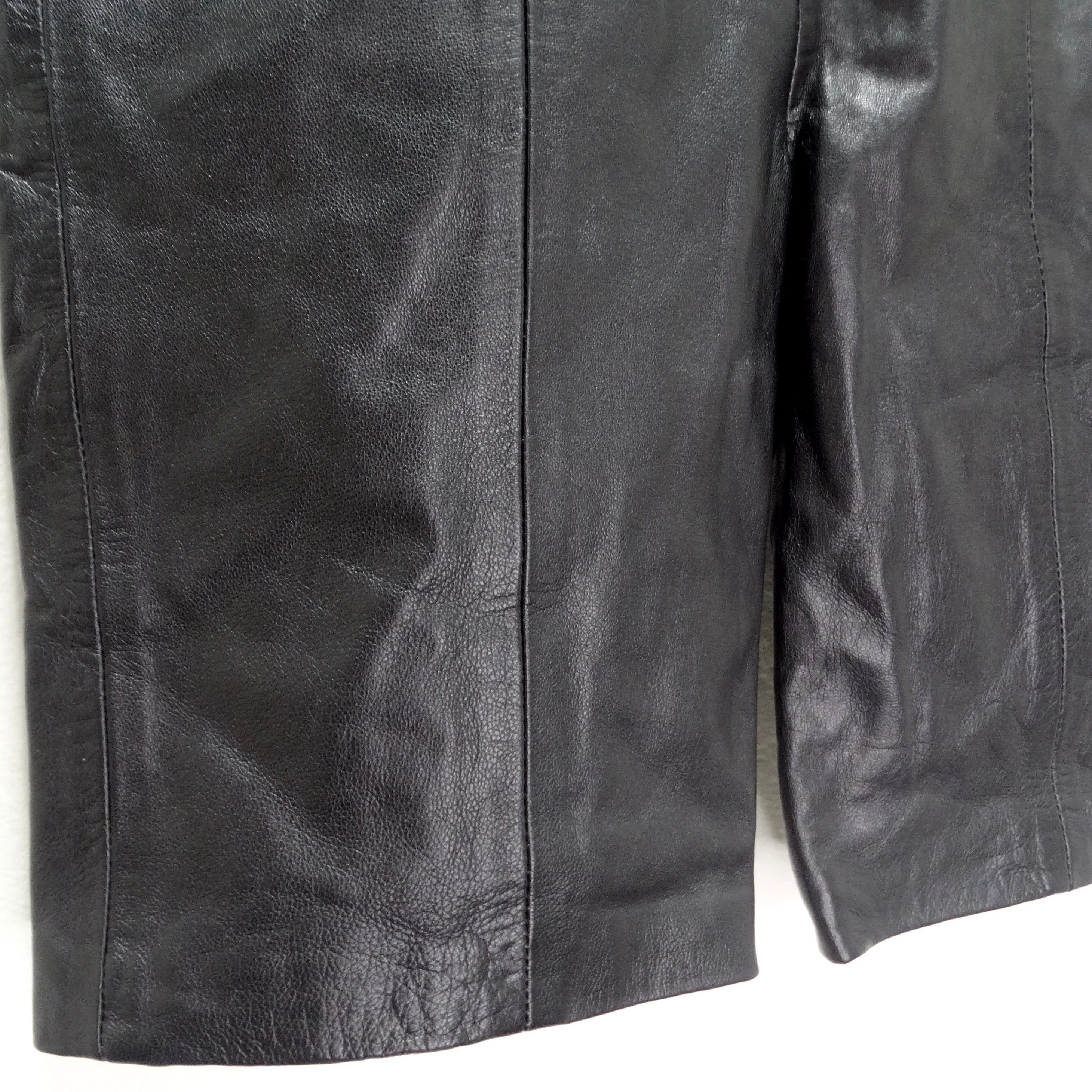 Michael Hoban 1980s Black Leather Biker Shorts