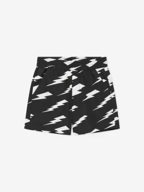 Neil Barrett Boys Thunderbolt Shorts in Black