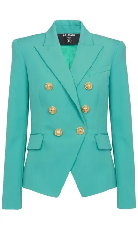 Peak Lapels Wool Double Breasted Blazer