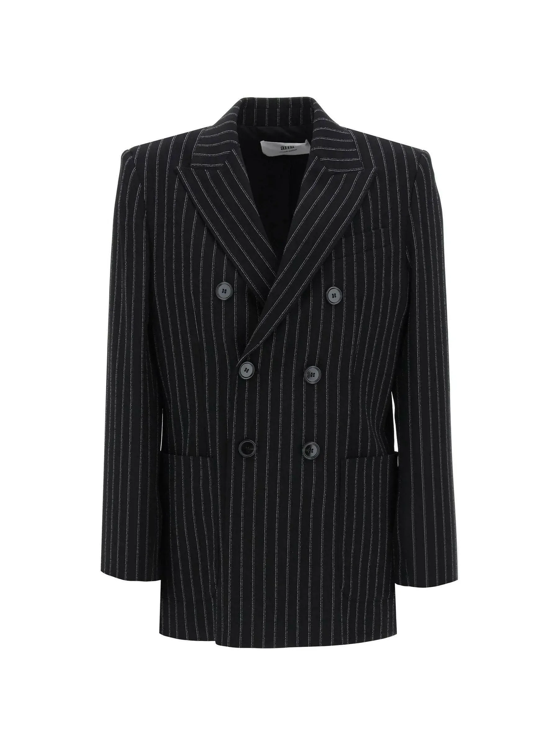 Pinstriped Wool Crepe Blazer