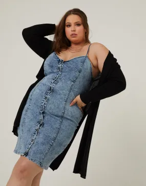 Plus Size Button Down Denim Dress