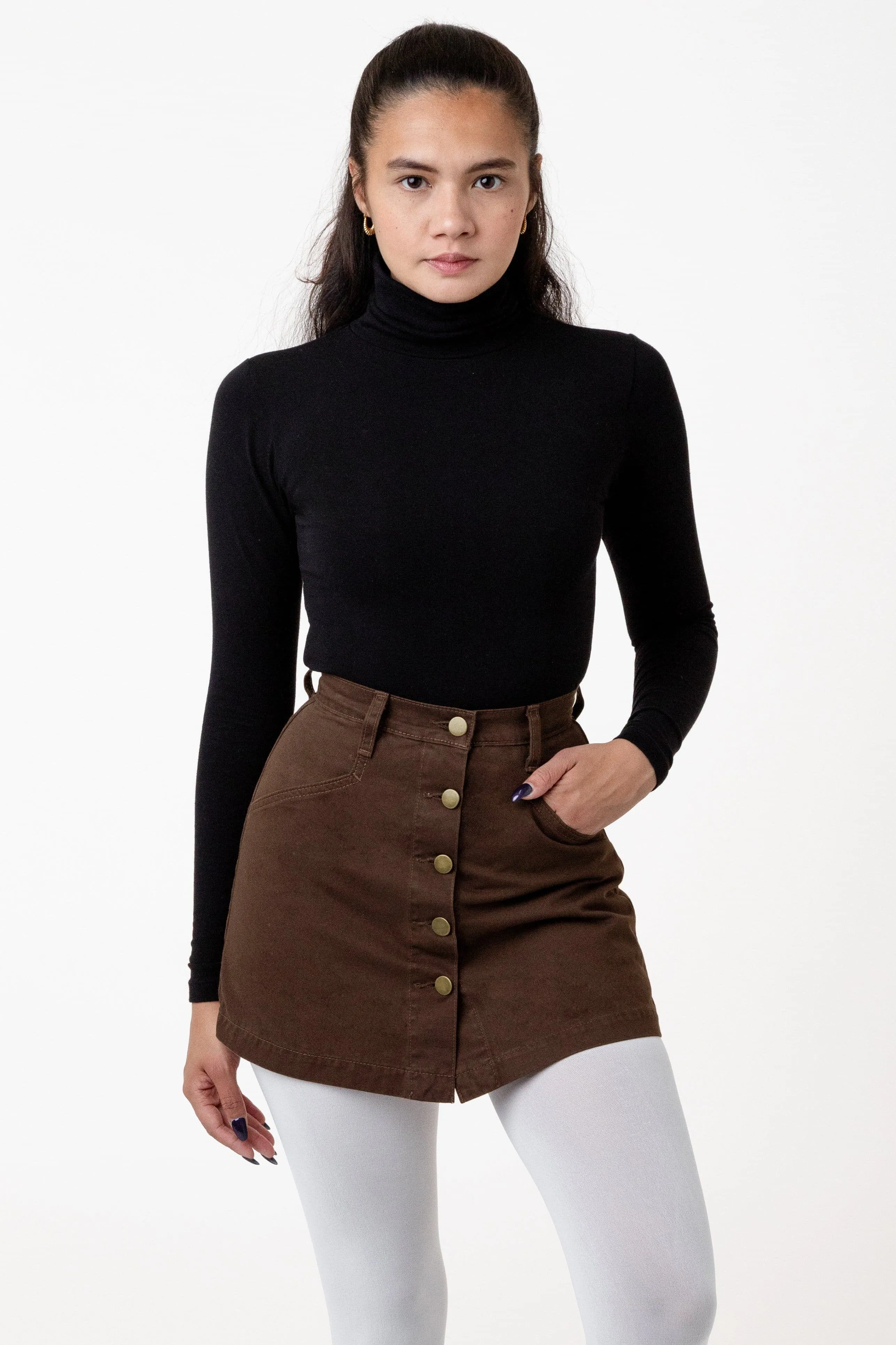 RCT380 - Cotton Twill Button-Front Skort