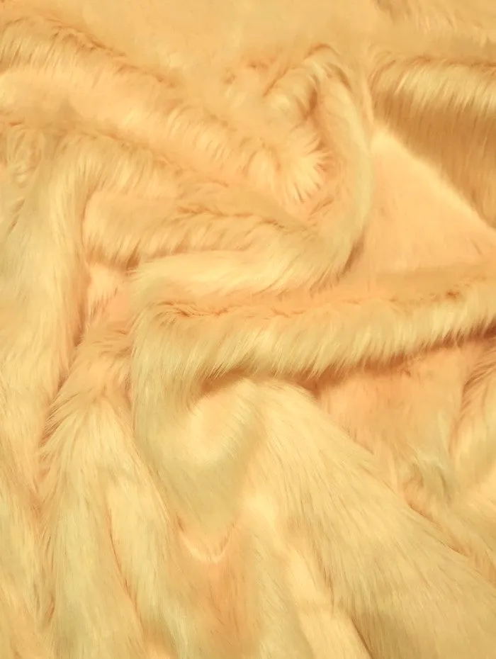 Sherbet Orange Solid Shaggy Long Pile Faux Fur Fabric / Sold By The Yard/ 15 Yard Bolt