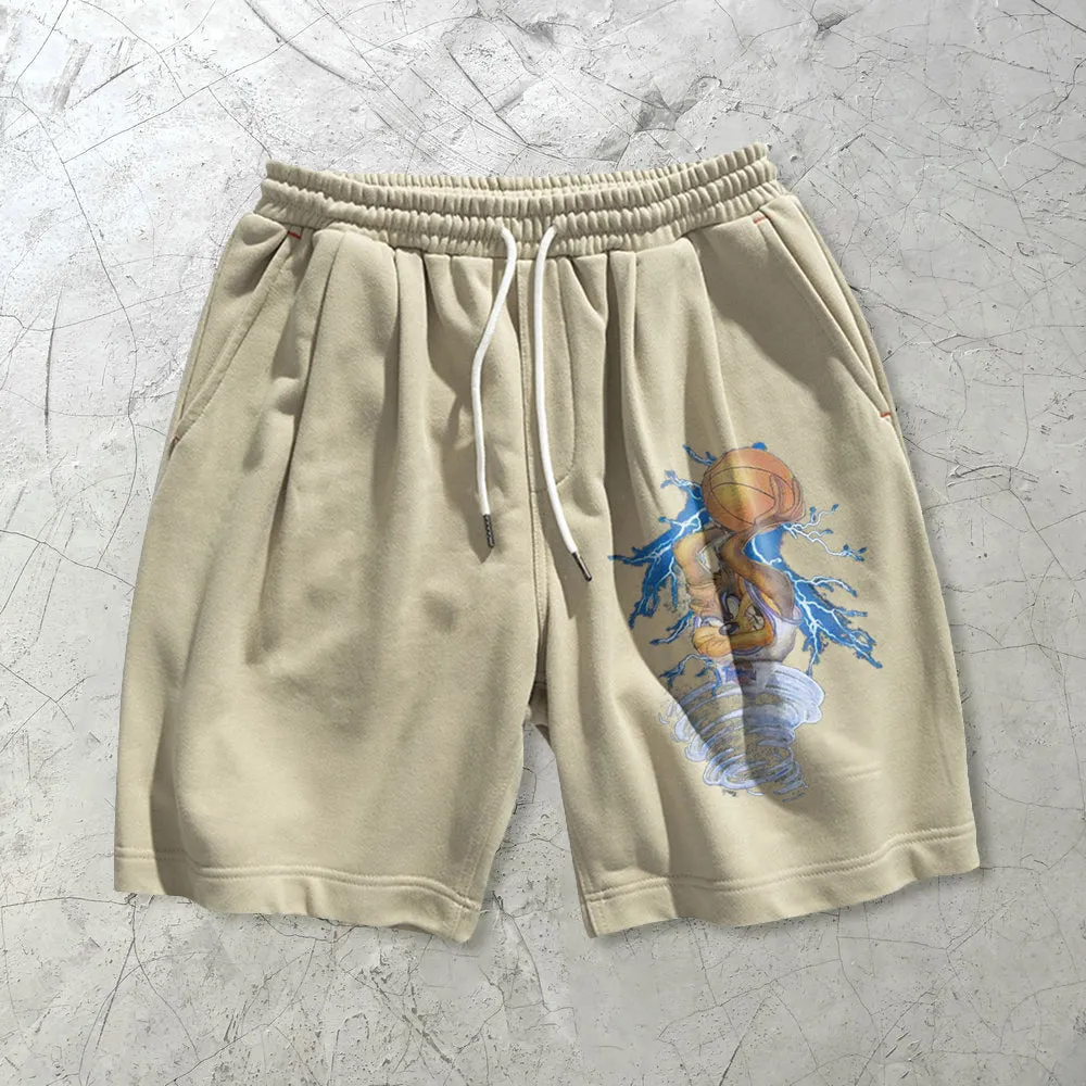 Sports fashion rabbit print casual shorts