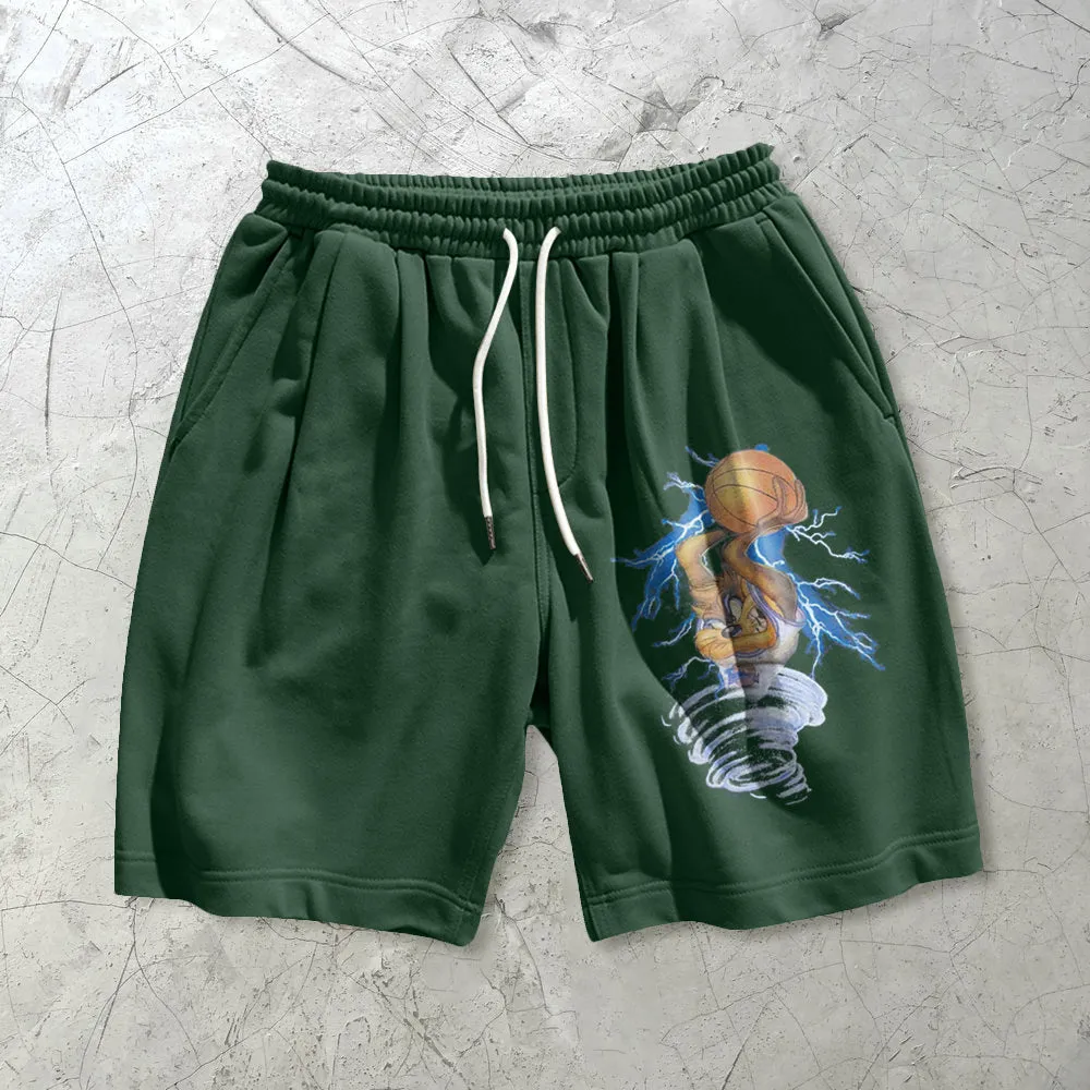 Sports fashion rabbit print casual shorts