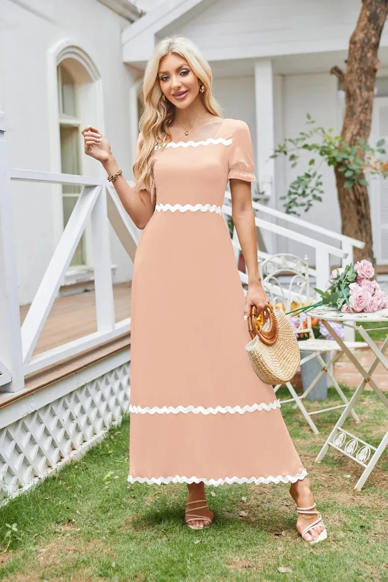 Square Neck Cocktail Dress for Formal Events