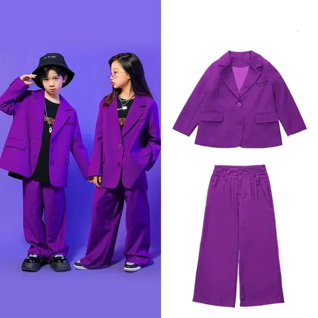 Suit for Girls Fall Casual Long Sleeve Blazer Pants Two Pieces Children Formal Jacket Set Boys 10 12 13 Years