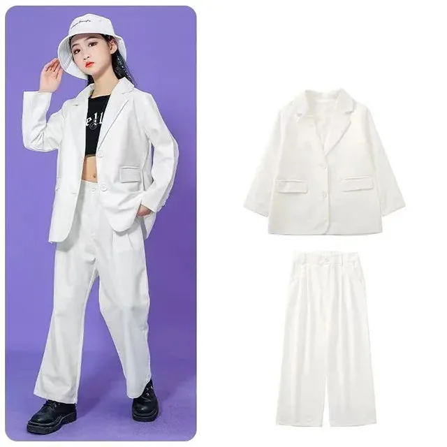 Suit for Girls Fall Casual Long Sleeve Blazer Pants Two Pieces Children Formal Jacket Set Boys 10 12 13 Years