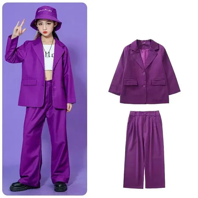 Suit for Girls Fall Casual Long Sleeve Blazer Pants Two Pieces Children Formal Jacket Set Boys 10 12 13 Years