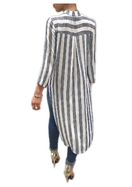 Summer Casual Striped Long Slessves Shirts