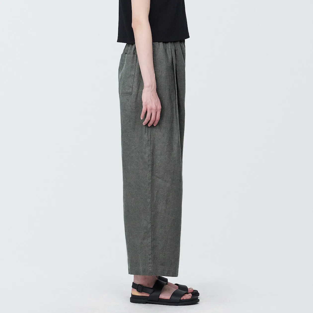 Washed Linen Relaxed Wide Pants