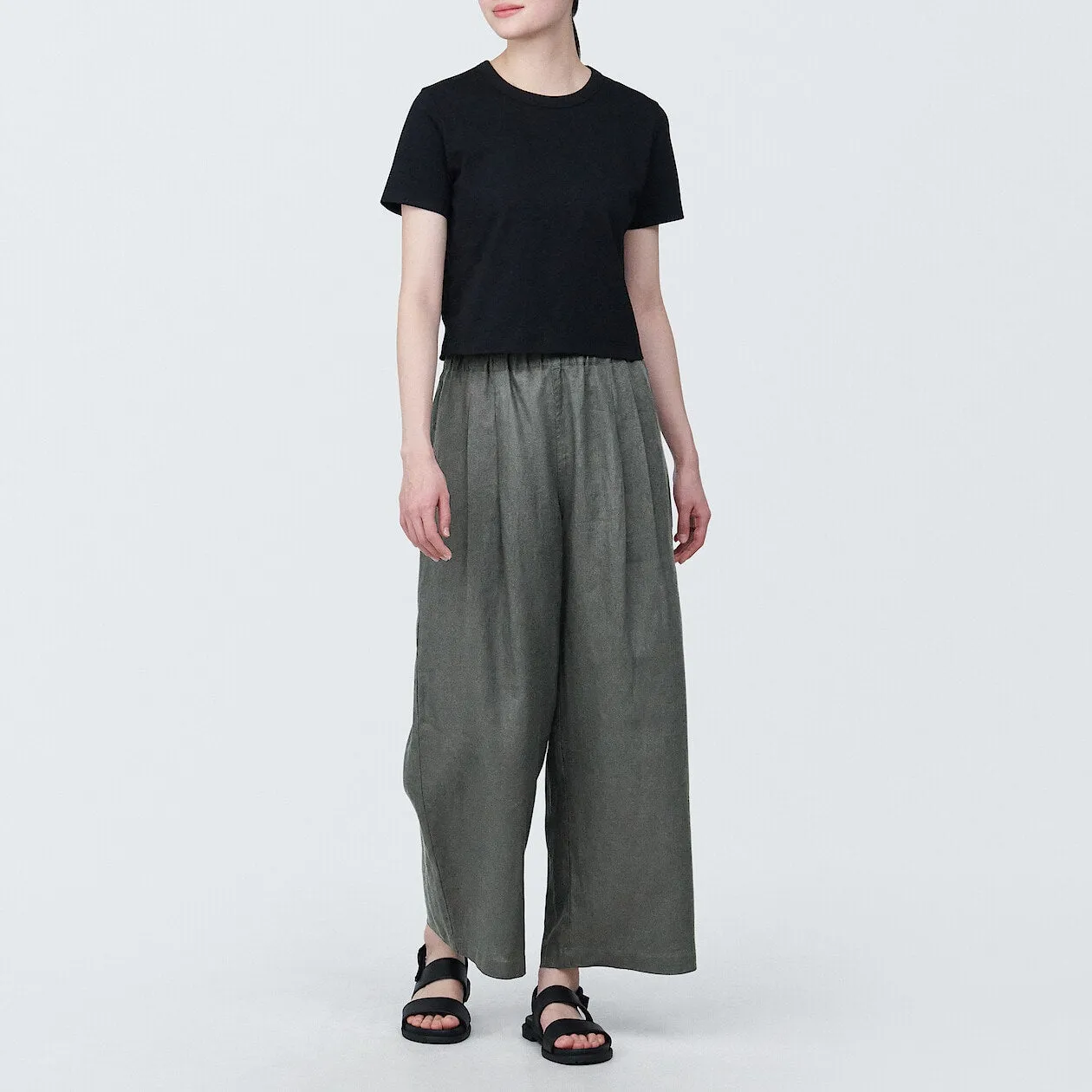 Washed Linen Relaxed Wide Pants