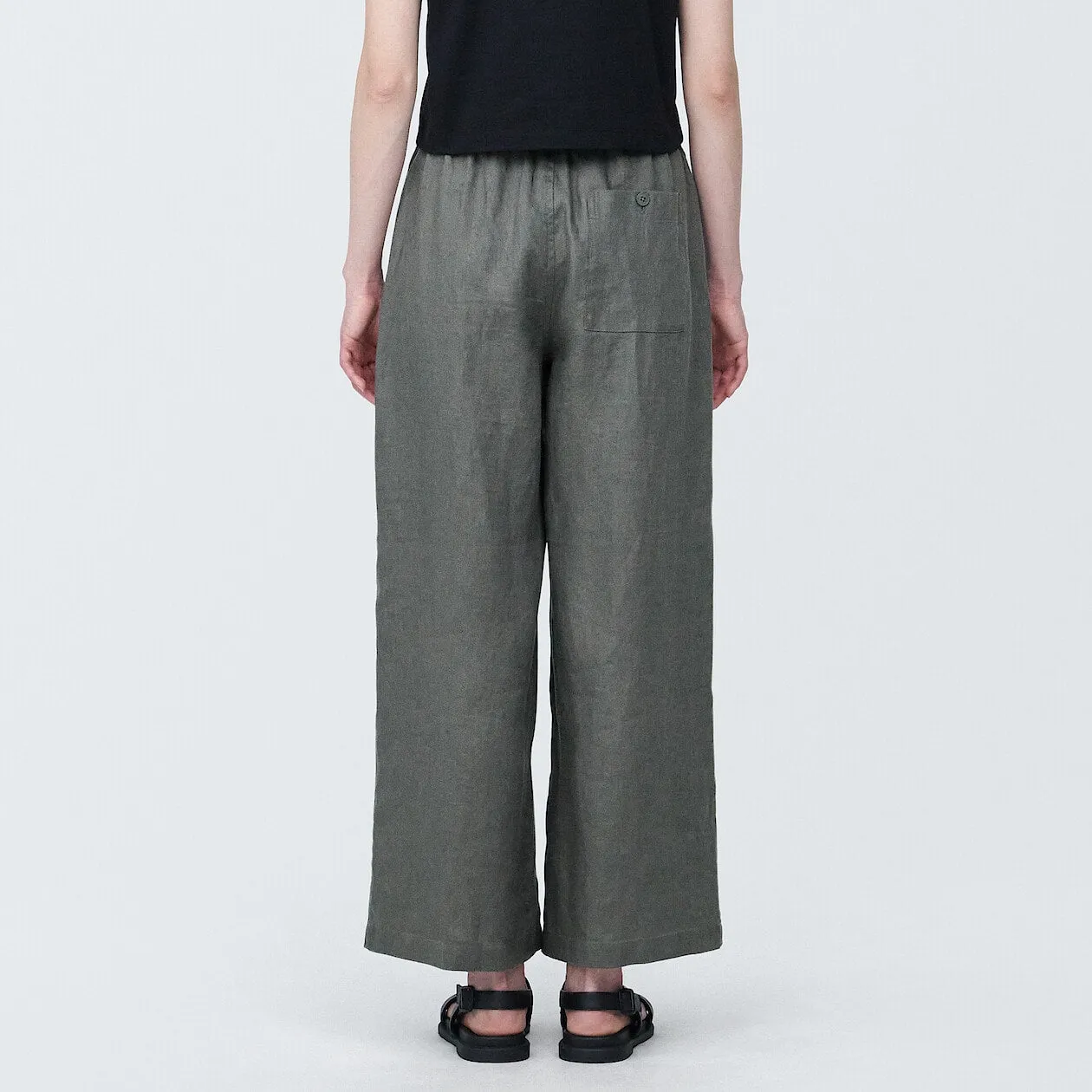 Washed Linen Relaxed Wide Pants